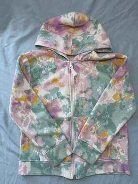 Cat & Jack Girls Multi-Color Tie Dye Full Zip Hoodie